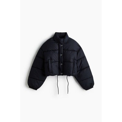 H&M藏蓝棉质短棉服