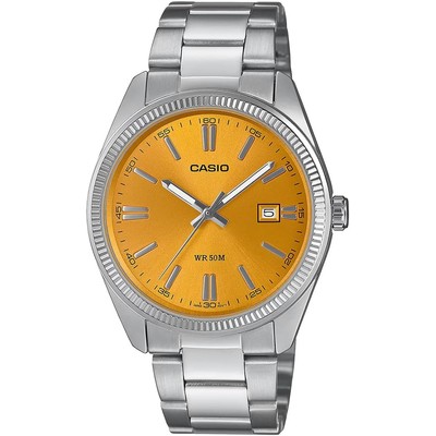 Casio经典钢带石英男表MTP-130240€,矿物玻璃镜面