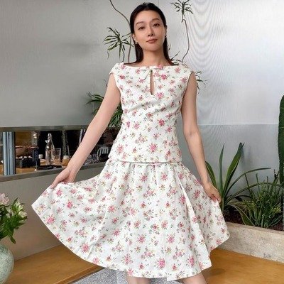 Shushu/Tong女款花卉蝴蝶结上衣