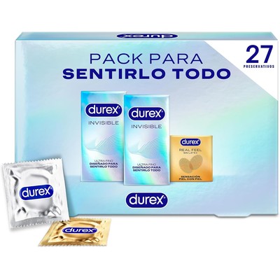 杜蕾斯 Durex「Pack para sentirlo todo」安全套组合装 27 只(Invisible 超薄 + Real Feel 无乳胶)