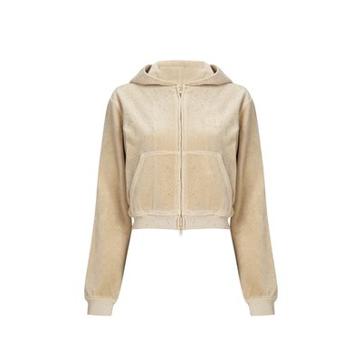 Alexander Wang 镶钻天鹅绒连帽背心