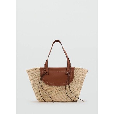 Mango中号天然纤维篮包