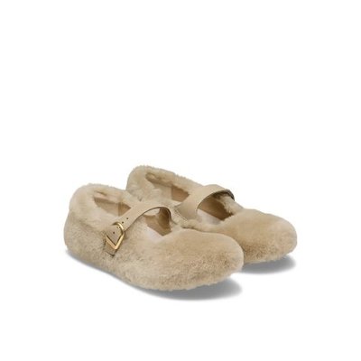 Birkenstock Santa Clarita 毛绒鞋 Sand 色 37/38/39/40 EU