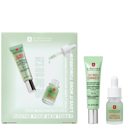 Erborian积雪草舒缓双件套(精华10ml+CC Red Correct15ml)