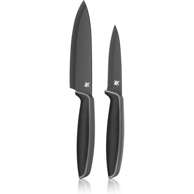 WMF 福腾宝 Touch 刀具2件套 黑色(13cm厨师刀+9cm多用刀)